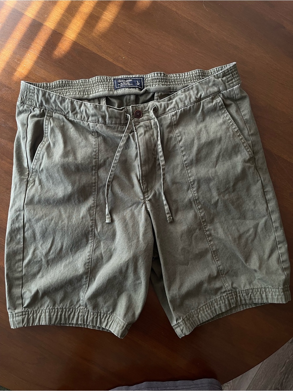 Abercrombie & Fitch Olive Green Cargo Drawstring Shorts